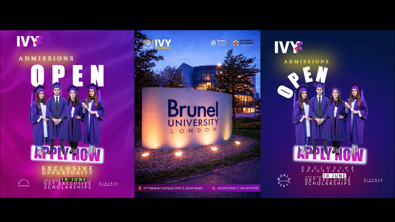 IVY open admissions and event posters