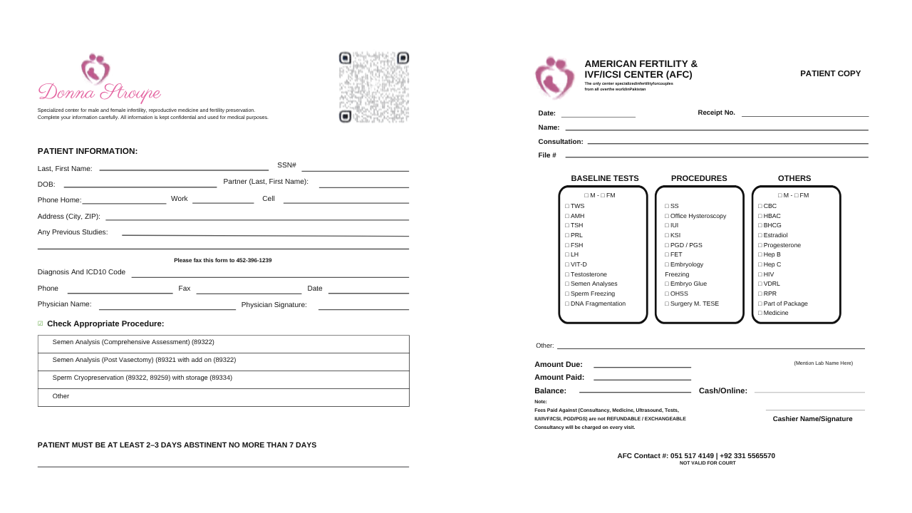 Clinic payment and consent form design
