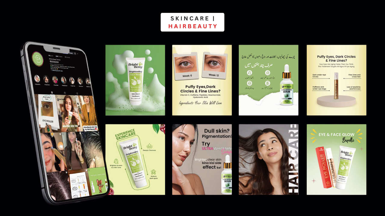 Skincare and hair beauty e-commerce mockups