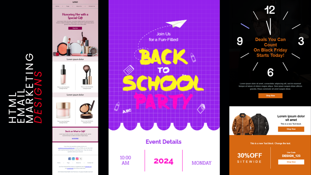 Seasonal HTML email designs