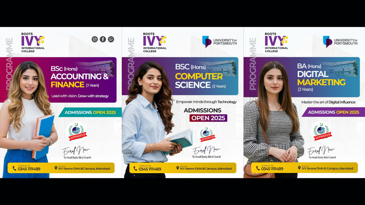 IVY BSc and BA programme ads